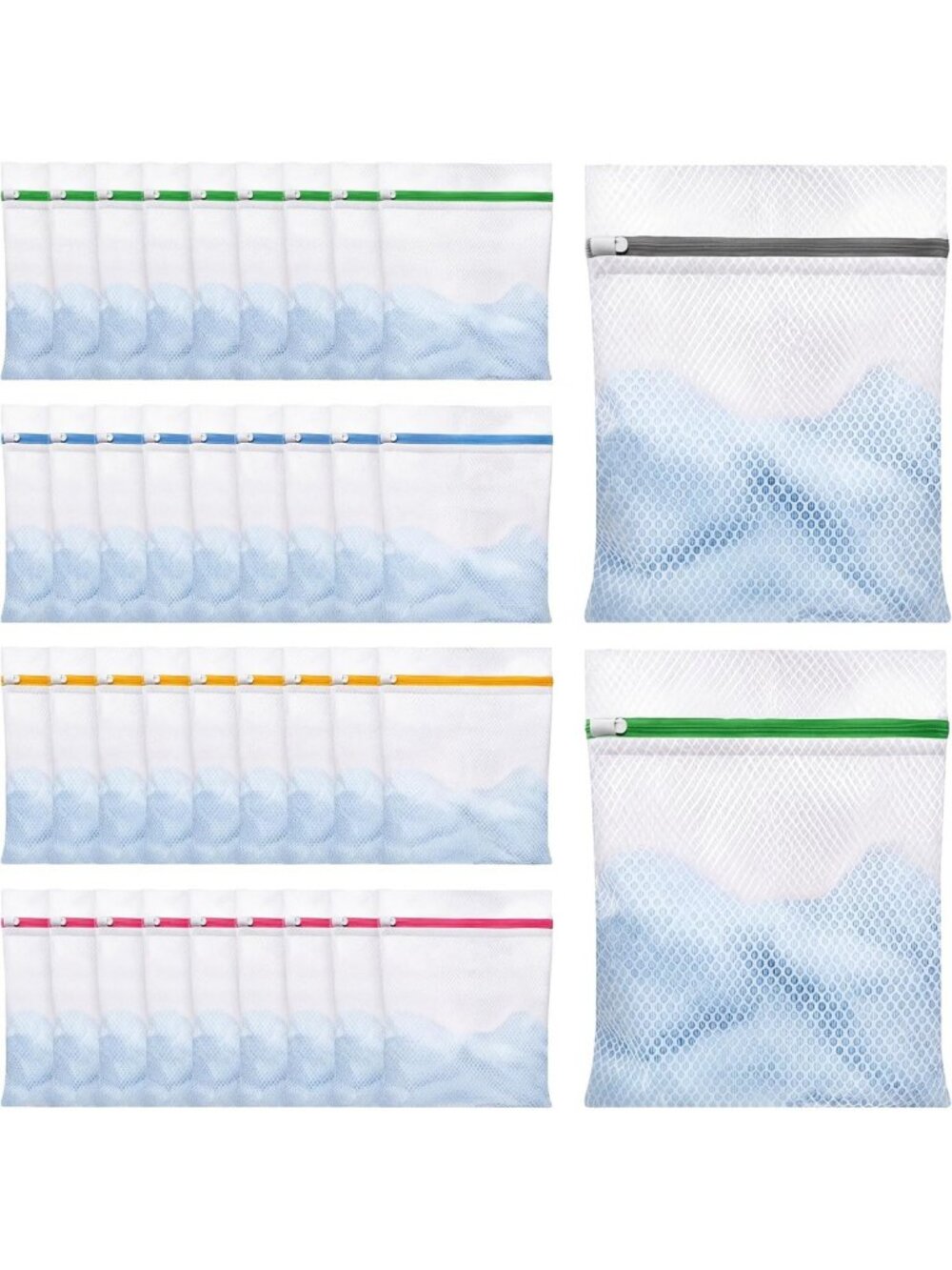 40 Pack Honeycomb Mesh Laundry Bags for Delicates - 12x16 Inch Wash Bags